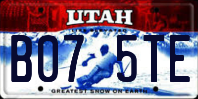UT license plate B075TE