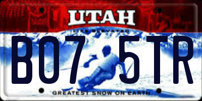 UT license plate B075TR