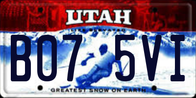 UT license plate B075VI
