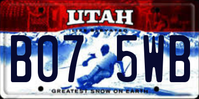 UT license plate B075WB