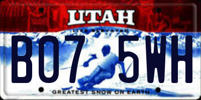 UT license plate B075WH