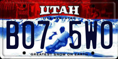 UT license plate B075WO