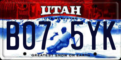 UT license plate B075YK