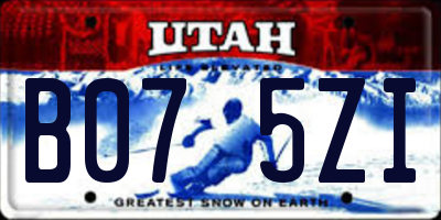 UT license plate B075ZI