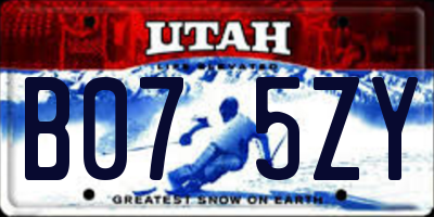 UT license plate B075ZY