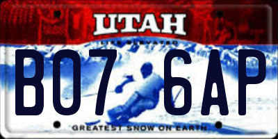 UT license plate B076AP