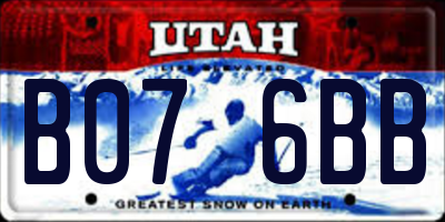 UT license plate B076BB