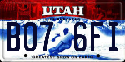 UT license plate B076FI