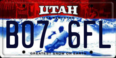 UT license plate B076FL
