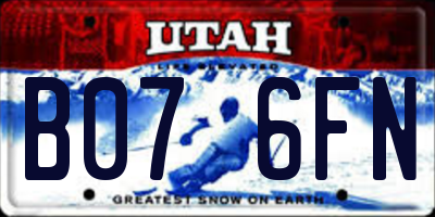 UT license plate B076FN