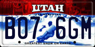 UT license plate B076GM