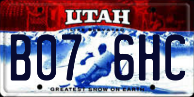 UT license plate B076HC