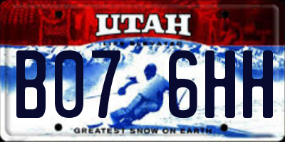 UT license plate B076HH