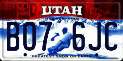 UT license plate B076JC