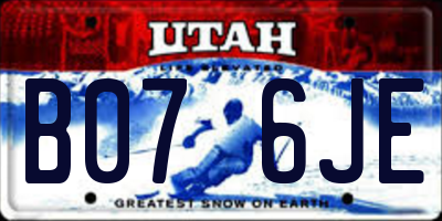 UT license plate B076JE