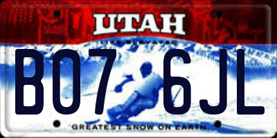 UT license plate B076JL