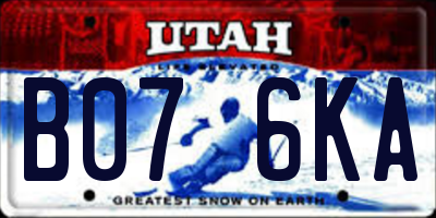 UT license plate B076KA