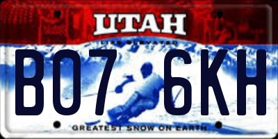 UT license plate B076KH