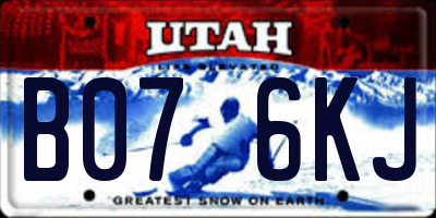 UT license plate B076KJ
