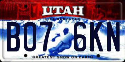 UT license plate B076KN