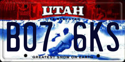 UT license plate B076KS
