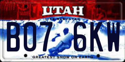 UT license plate B076KW