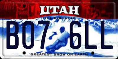UT license plate B076LL