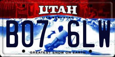 UT license plate B076LW