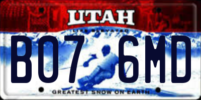 UT license plate B076MD
