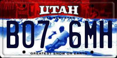 UT license plate B076MH