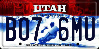 UT license plate B076MU