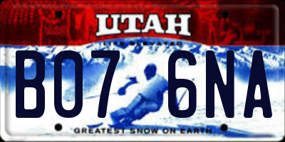 UT license plate B076NA