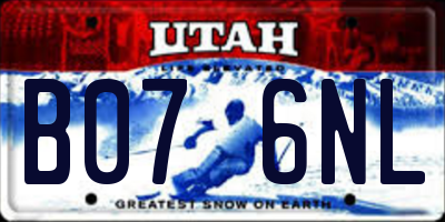 UT license plate B076NL