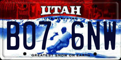 UT license plate B076NW