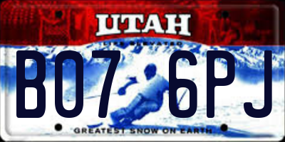 UT license plate B076PJ