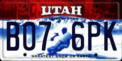 UT license plate B076PK
