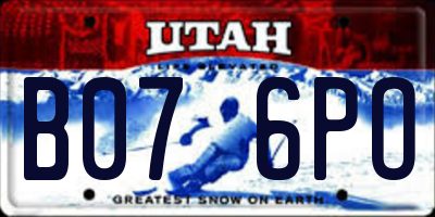 UT license plate B076PO