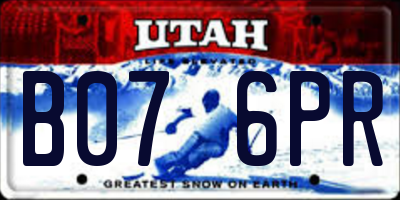 UT license plate B076PR
