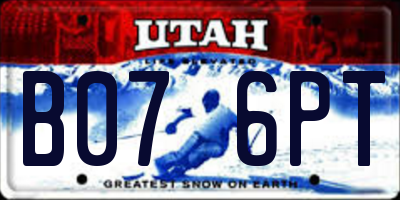 UT license plate B076PT
