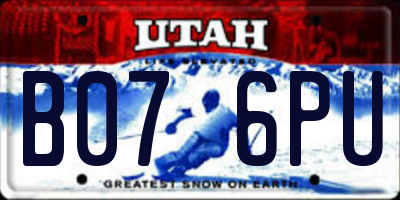 UT license plate B076PU