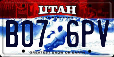 UT license plate B076PV