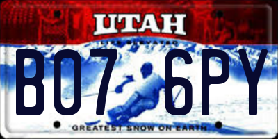 UT license plate B076PY