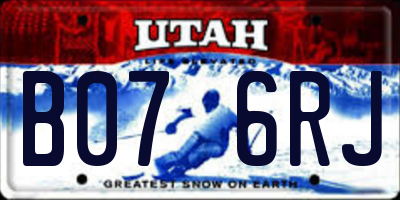 UT license plate B076RJ