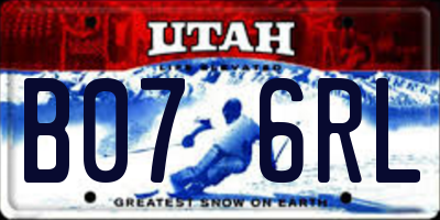 UT license plate B076RL