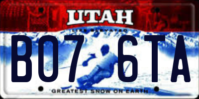UT license plate B076TA