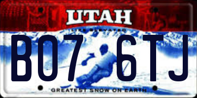UT license plate B076TJ