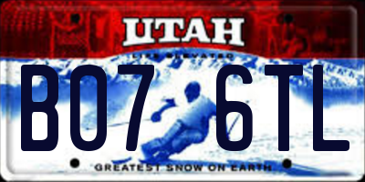 UT license plate B076TL