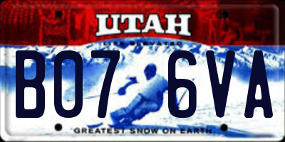 UT license plate B076VA
