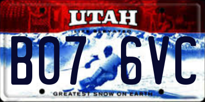 UT license plate B076VC