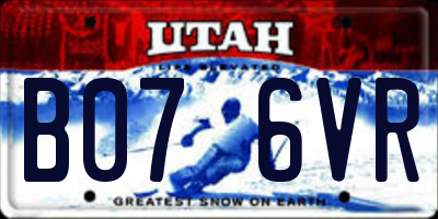 UT license plate B076VR